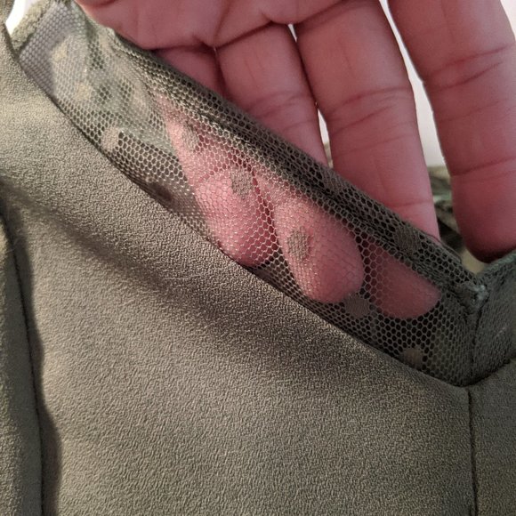 Olive green large pants jumpsuit - Picture 3 of 7